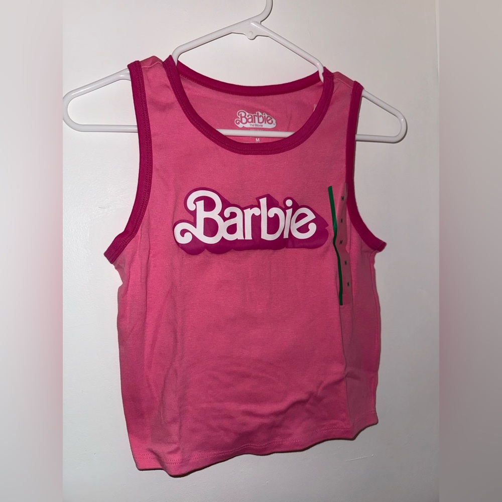 barbie pink graphic logo sleeveless tank top NWT